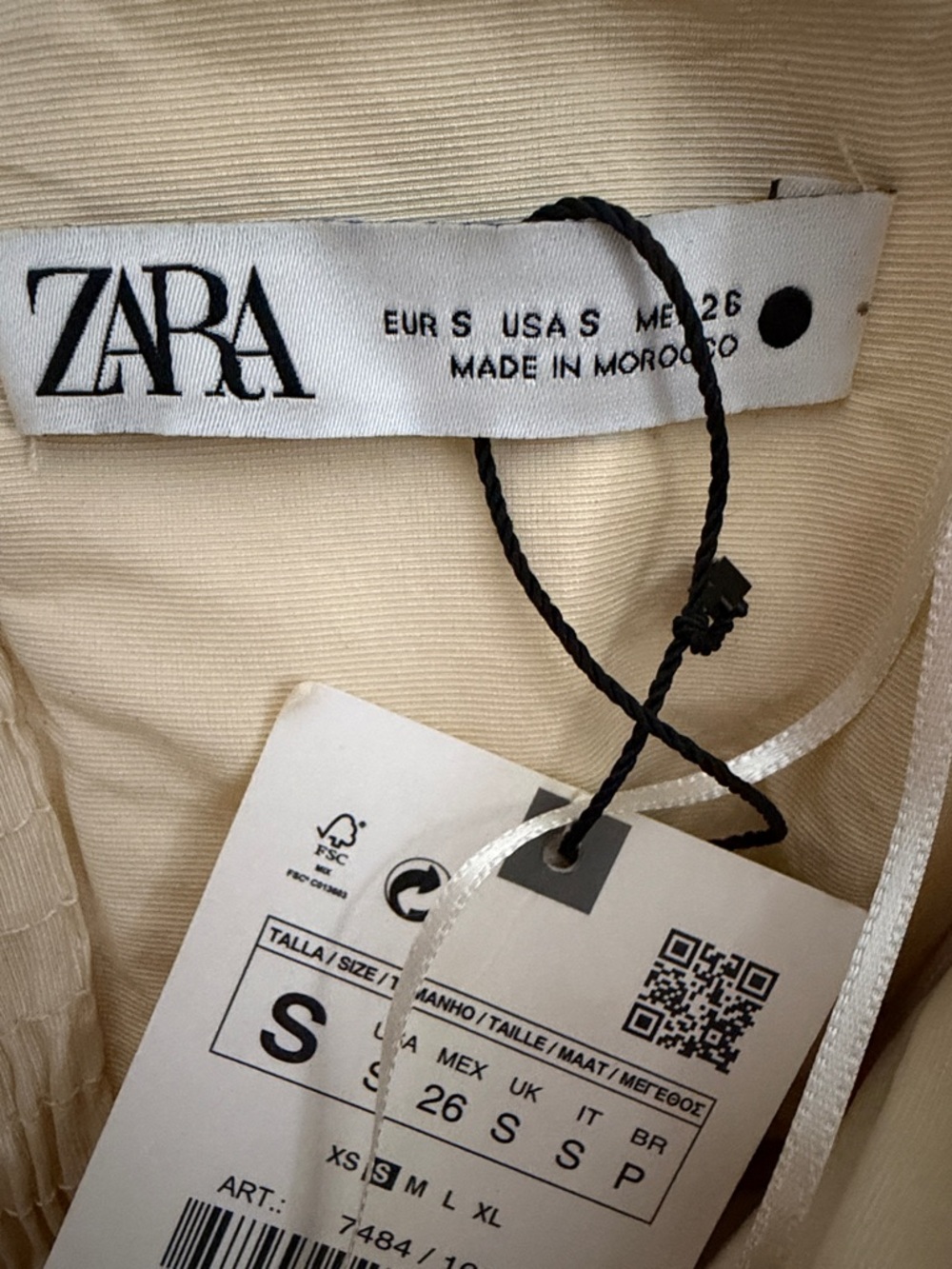 New ZARA voluminous flower floral ruffle Cream Strap Peplum Top size small - Picture 13 of 13